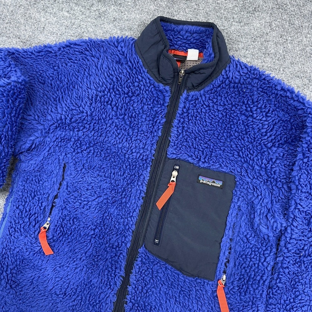 Vintage Patagonia Jacket Men S (Youth XL) Cobalt Blue Retro X Deep Pile USA Made - Picture 3 of 15